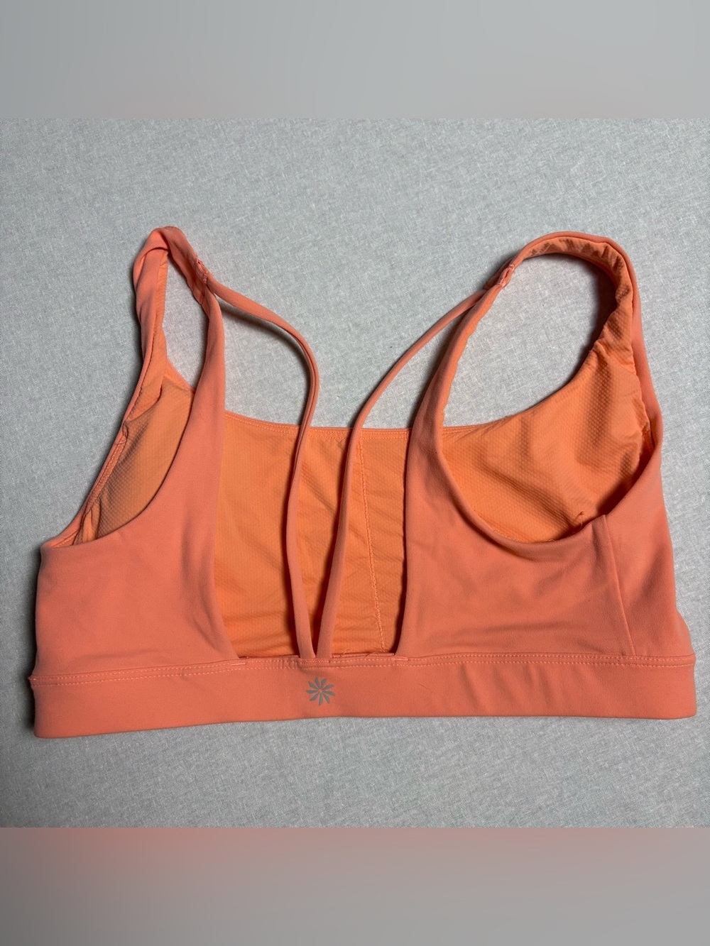 Athleta Coral-Orange Strappy Back Sports Bra Medium